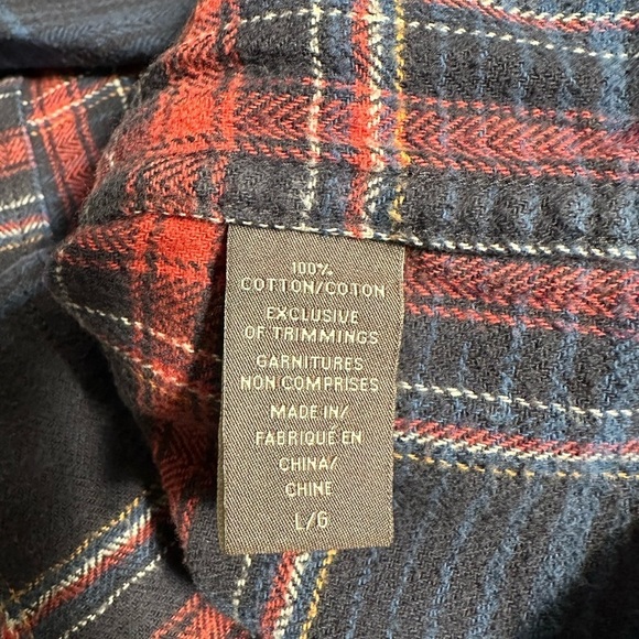 Denver Hayes Vintage Flannel Button Down Plaid Shirt With Snaps - Size Large - Picture 12 of 12